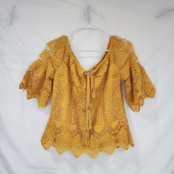 Yellow Off The Shoulder Top - Picture 1 of 5